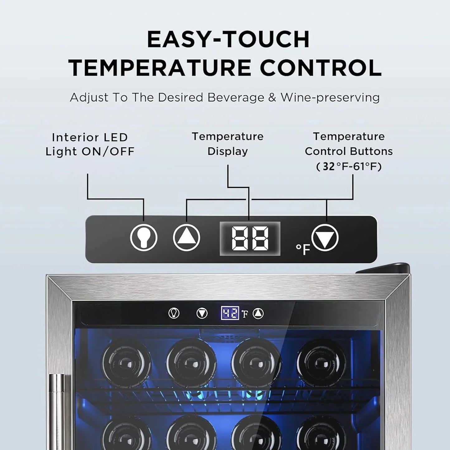 Mini Fridge 130 Can Beverage Refrigerator Cooler, 3.2 Cu.Ft Drink Fridge for Soda Wine Beer, Adjustable Temperature Control for Home Office, Black