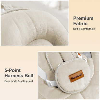 MONAMII Baby Swing with 5 Speeds & 10 Lullabies - Beige