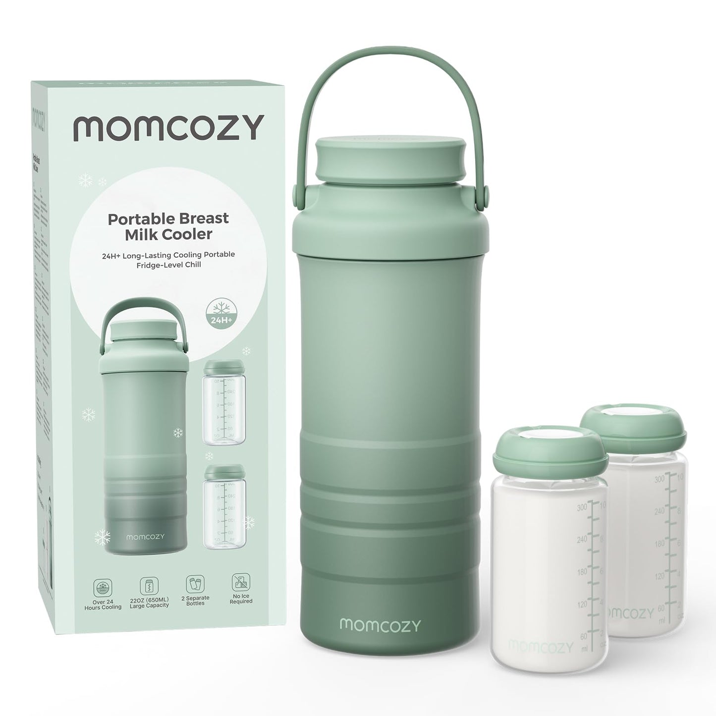 MOMCOZY 22oz Portable Breast Milk Cooler with 24-Hour Chill