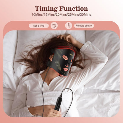 INTEO Red Light Therapy Face Mask - 3 Modes, Portable LED