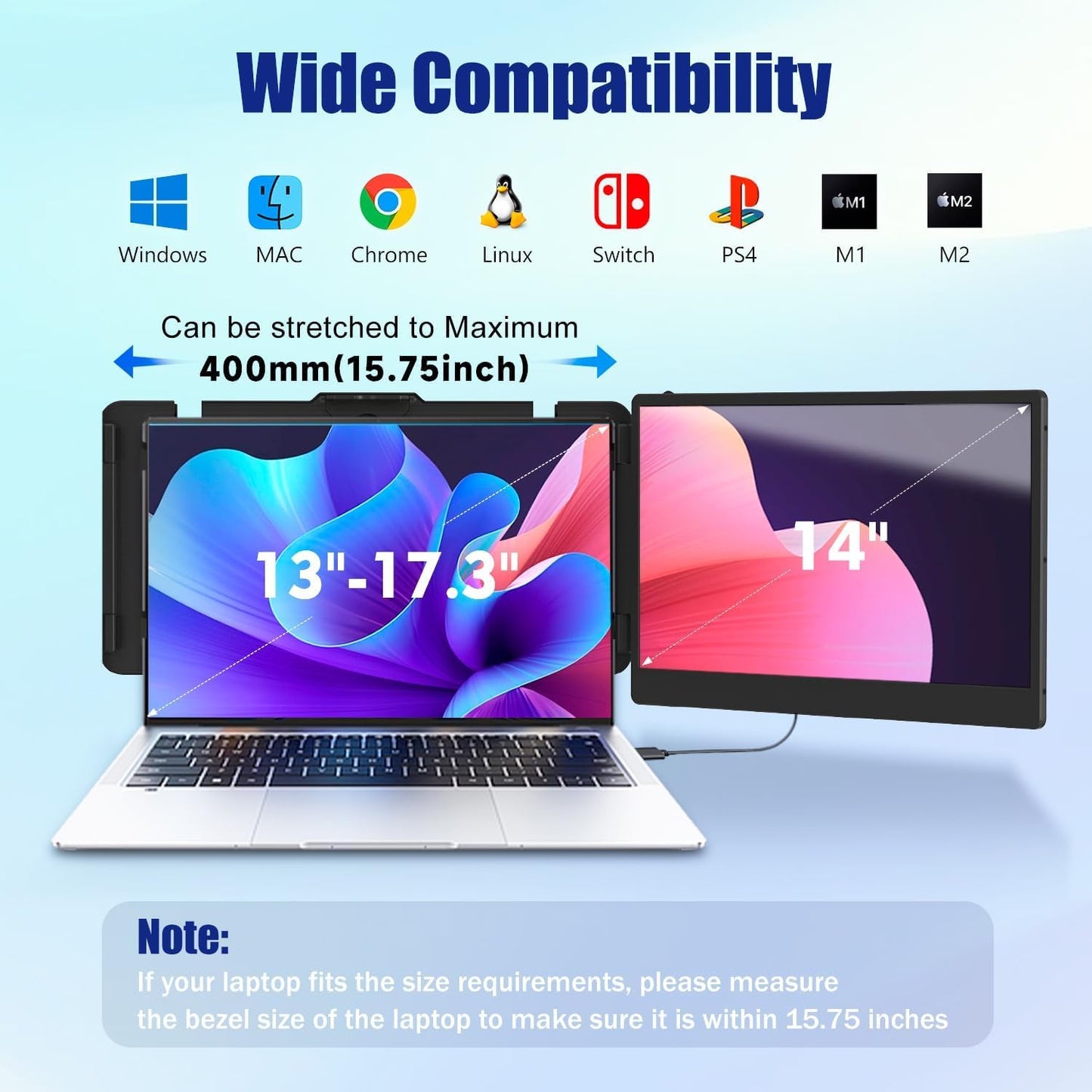 KEFEYA Laptop Screen Extender 14" FHD Portable Monitor