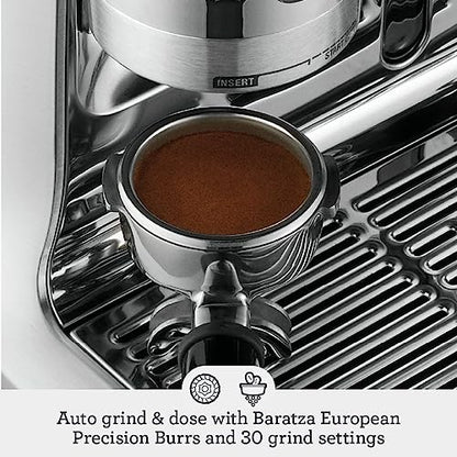 Breville the Barista Pro Espresso Machine with Grinder & Milk Frother, Espresso Maker with Seconds Heat Up, RM BES878BSS, Brushed Stainless Steel (Certified Remanufactured): Home & Kitchen