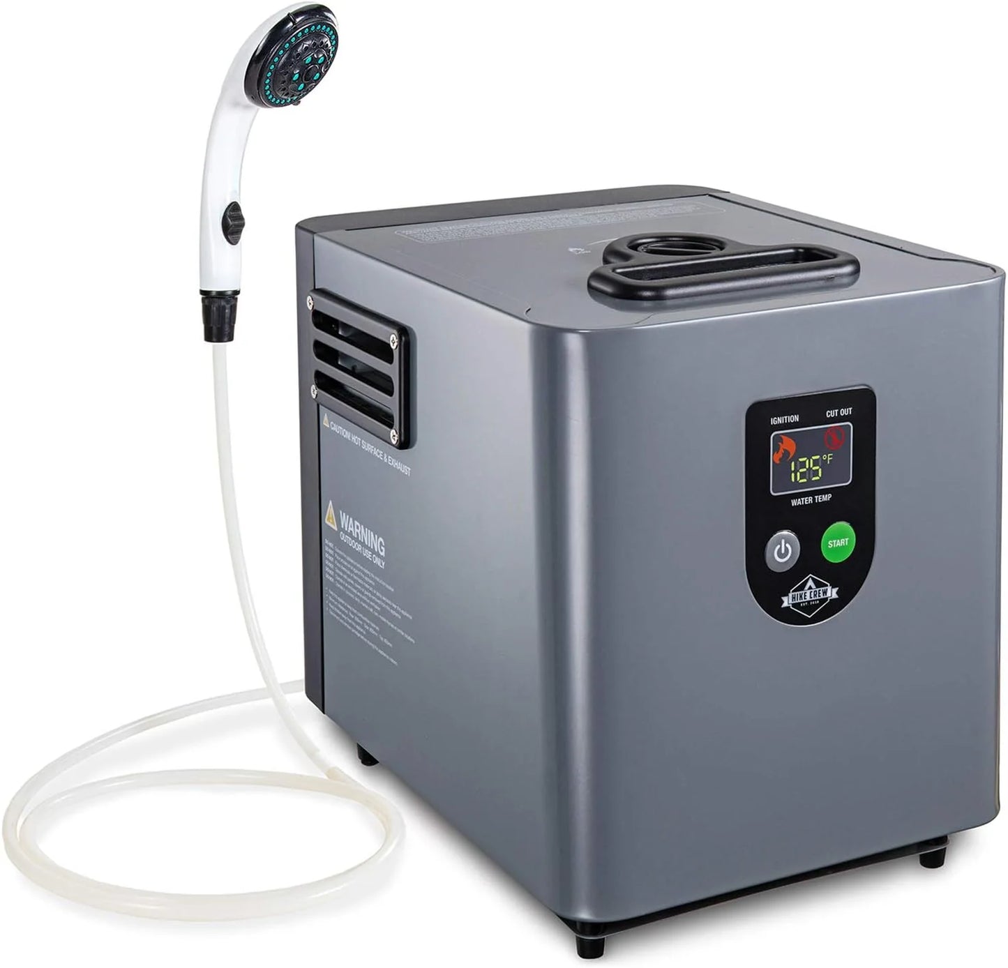 Portable Propane Water Heater & Shower Pump – Compact Outdoor Cleaning Showering System w/LCD Auto Safety Shutoff for Instant Hot While Camping, Hiking Carry Case Included
