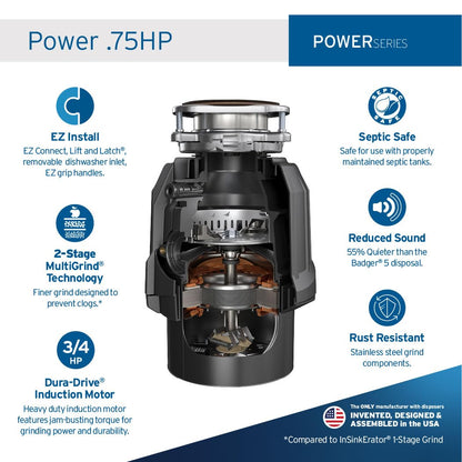 INSINKERATOR InSinkErator Power 0.75HP Continuous Feed Garbage Disposal