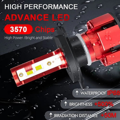 for Ford F 150 F 250 Truck E-150 E-250 Van 5x7'' 7x6'' LED Crystal Clear Glass Lens Headlight Set