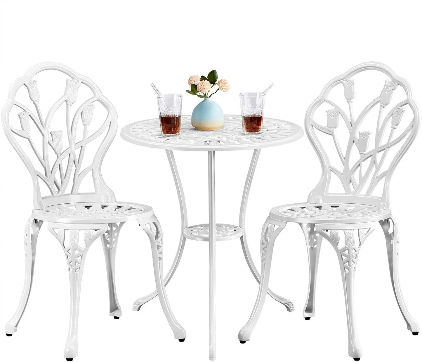 Patio Bistro Sets 3 Piece Cast Aluminum Bistro Table