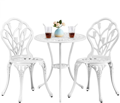 Patio Bistro Sets 3 Piece Cast Aluminum Bistro Table