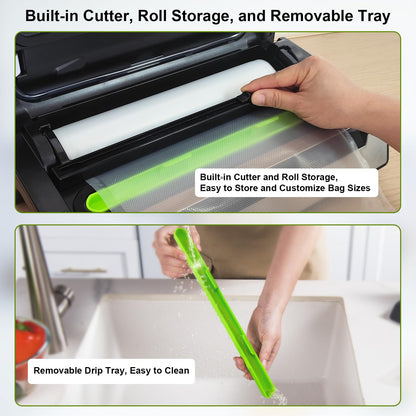 GASBYE 95kPa Vacuum Sealer Machine with Double Heat Seal