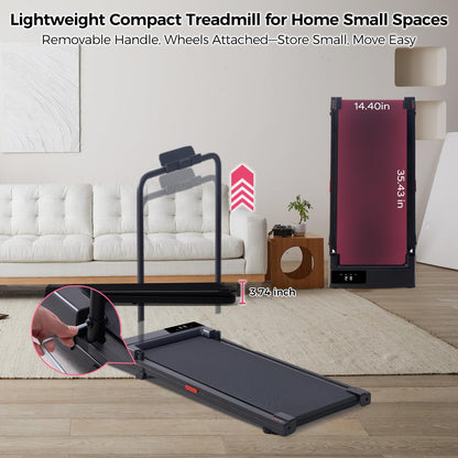 HEVGLRM Walking Pad Treadmill with Handle Bar and Incline