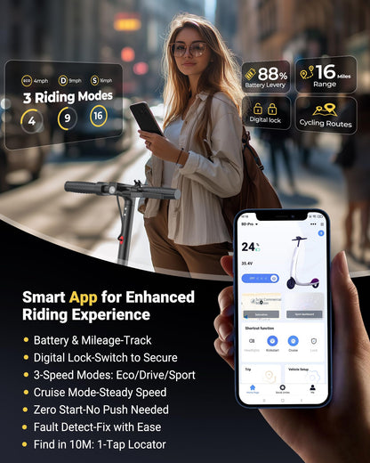 MAXSHOT Electric Scooter for Adults - 350W/500W, 19/22Mph