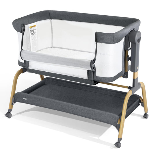 JIMGLO 3 in 1 Baby Bassinet - Bedside & Rocking Crib
