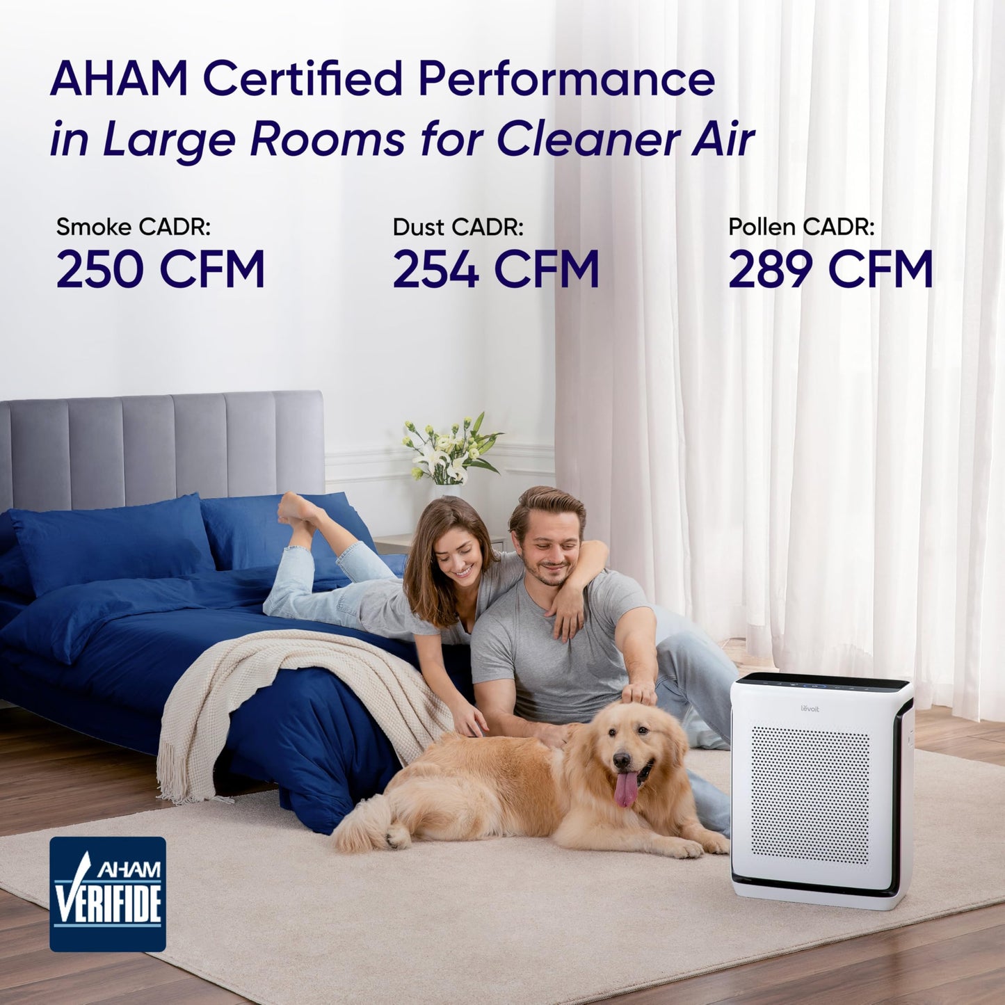 LEVOIT Vital 200S-P Air Purifier for Large Rooms, White