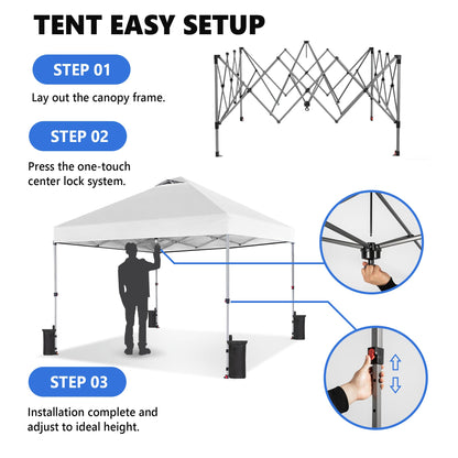 OLIXIS 10x10ft Heavy Duty Pop Up Canopy Tent for Events