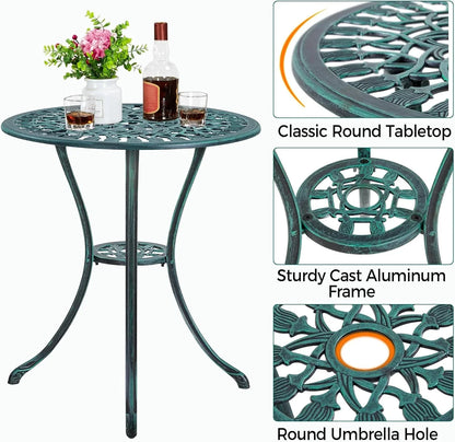 Patio Bistro Sets 3 Piece Cast Aluminum Bistro Table