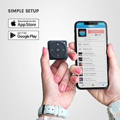 Mighty Vibe Spotify and Amazon Music Player – Bluetooth & Wired Headphones – 1,000 Song Storage – No Phone Needed – Blue