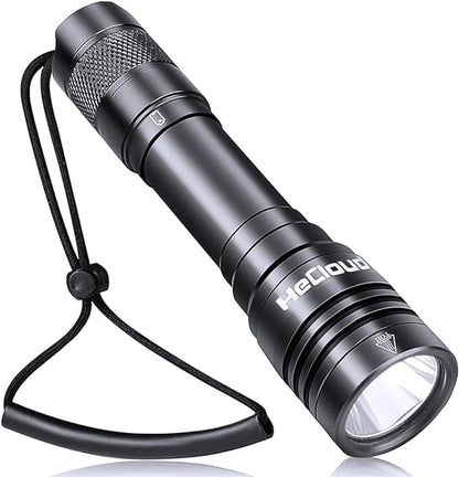 Scuba Diving Flashlight with Rechargeable Dive Light Scuba Diving 5500LM Underwater Flashlight 328ft IPX8 Waterproof 4 Modes Scuba Dive Light with Charger for Submarine Deep Sea Snorkeling