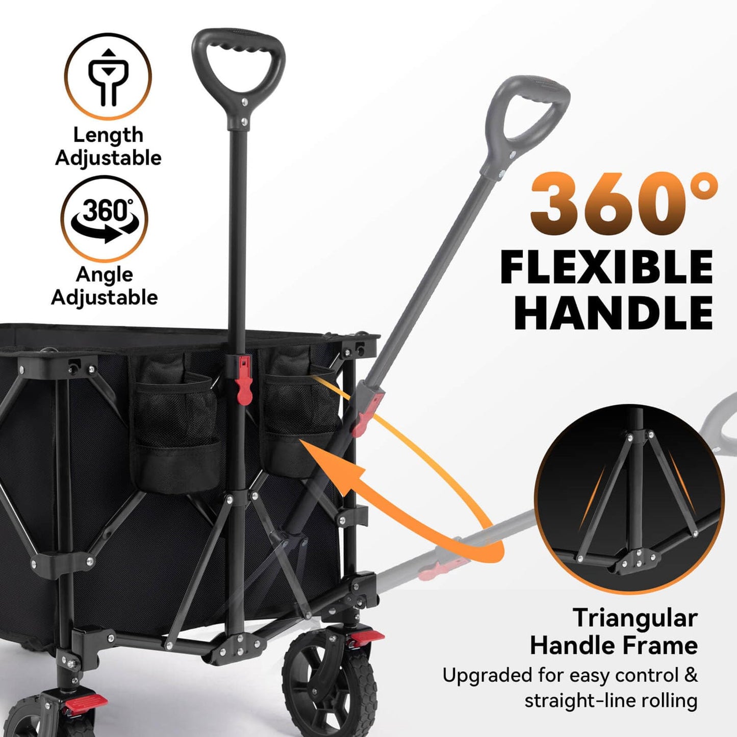 HIKENTURE Collapsible Wagon - 330LBS All-Terrain Beach Cart