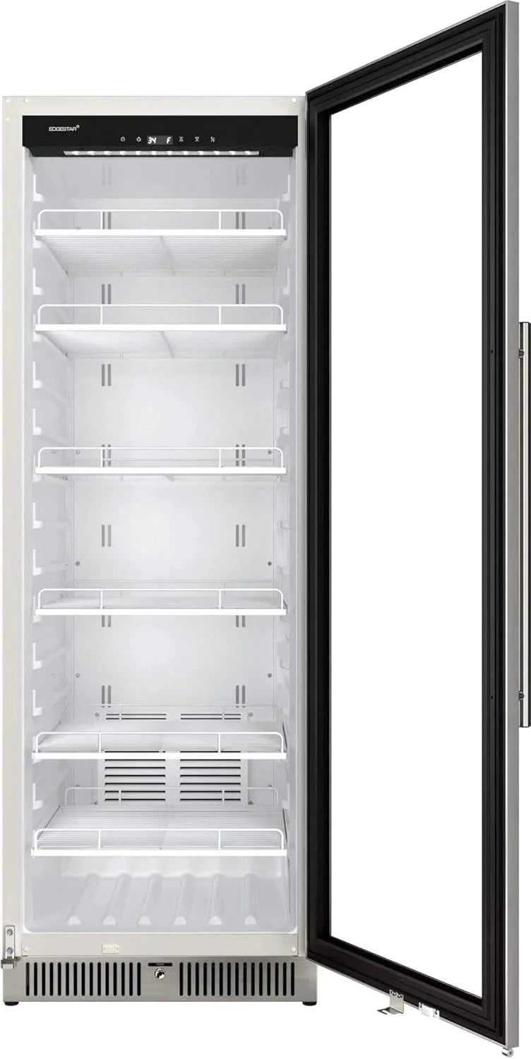 EdgeStar VBM101 22" Wide 10.1 Cu. Ft. Commercial Beverage Merchandiser – Stainless Steel, Temp Alarm, Reversible Door