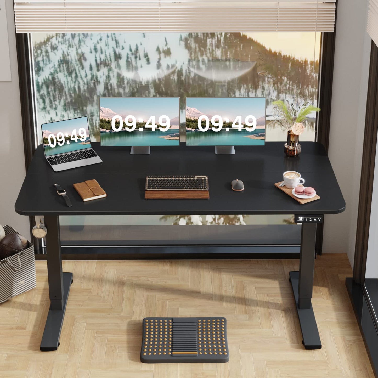 FURMAX Electric Height Adjustable Standing Desk 55x24 Inches