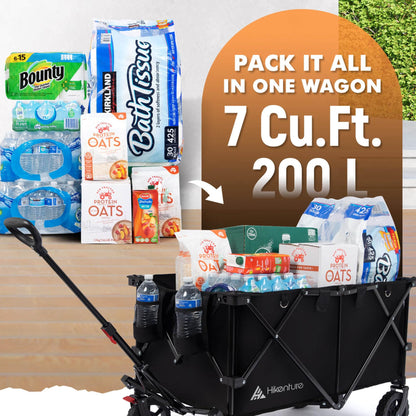 HIKENTURE Collapsible Wagon - 330LBS All-Terrain Beach Cart