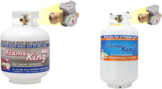 Pound Steel Propane Tank Cylinder with OPD Valve and Built-in Gauge, 20 lb Vertical-Flame King
