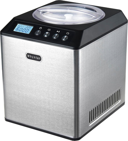 Whynter 2.1 Qt Ice Cream Maker, Built-In Compressor, Stainless Steel