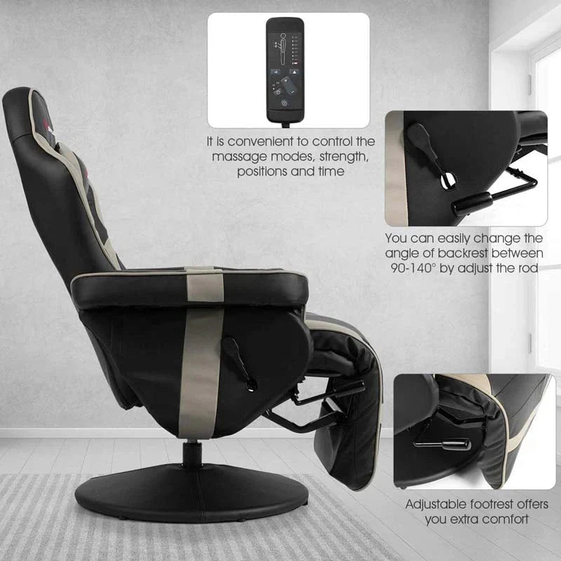 Pu Leather Massage Gaming Chair Ergonomic High Back Racing Style Gaming Recliner With Adjustable Backrest Amp Footrest Cup Holder Side Pouch - Comfortable And Ergonomic Design