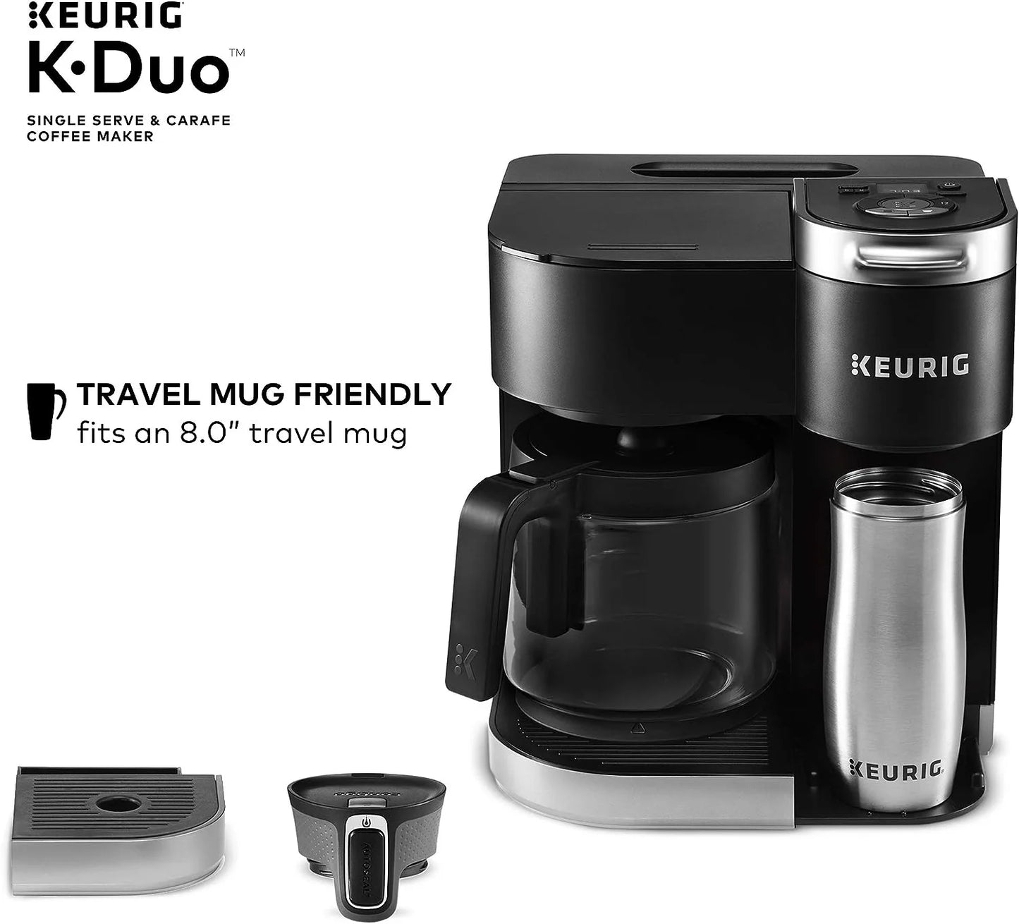 Duo Single Serve K-Cup Pod & Carafe Coffee Maker, Black