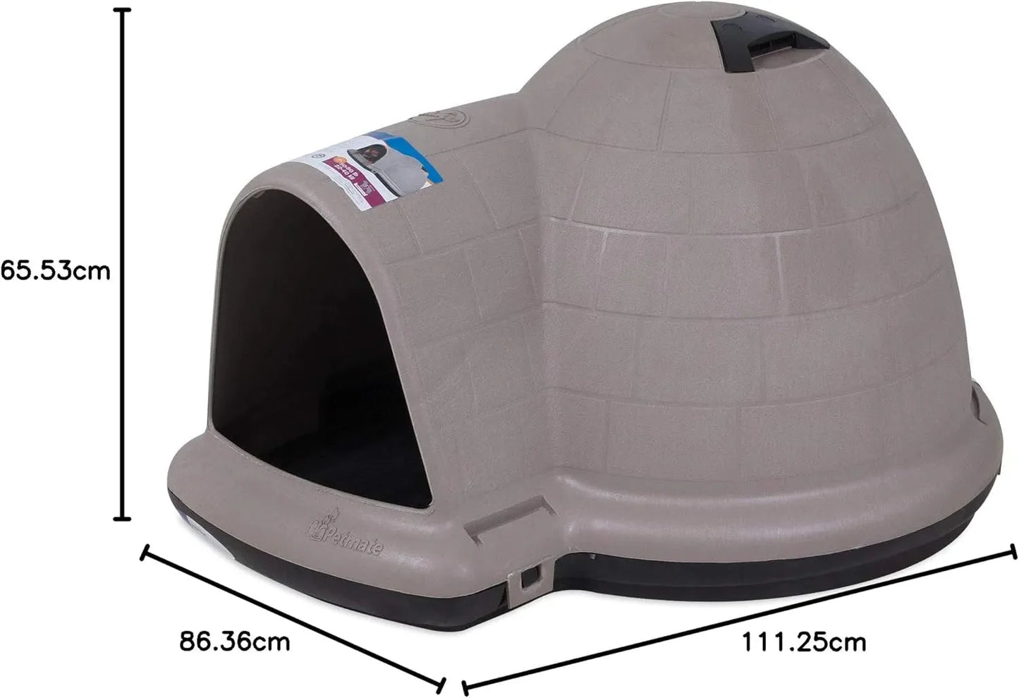 Petmate Indigo Dog House (Igloo Dog House, Made in USA with 90% Recycled Materials, All Weather Protection Pet Shelter) for XL Dogs 90 to 125 pounds, Made in USA