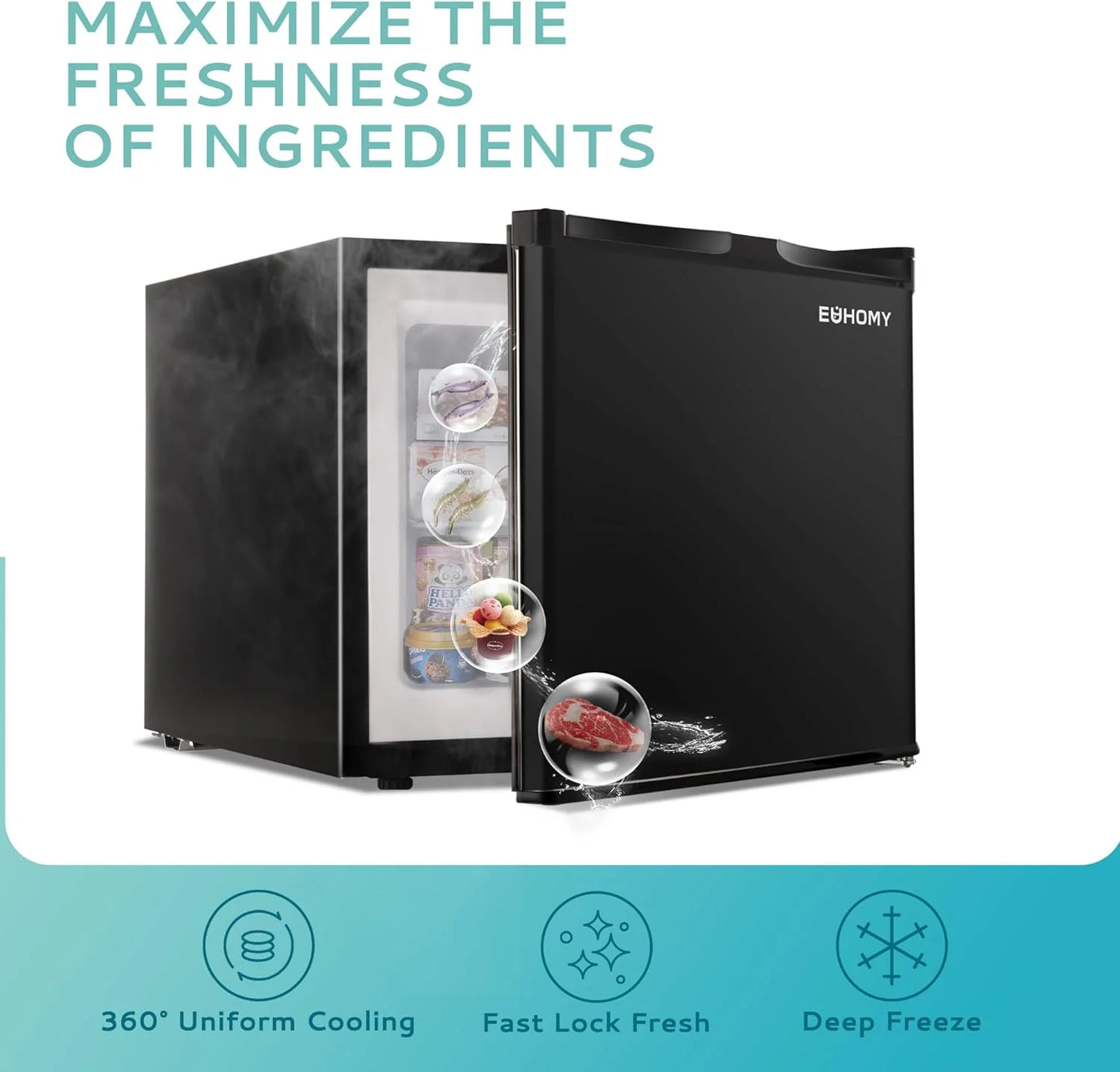 Upright freezer, 3.0 Cubic Feet, Single Door Compact Mini Freezer with Reversible Stainless Steel Door, Small freezer for Home/Dorms/Apartment/Office (Silver)