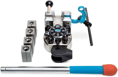 Brake Line Flaring Tool Kit | 45° Degree Single Double & Bubble Brake Tubing Flares | Use with Hydraulic Hose | Ideal for Stainless Steel Tube or Copper Pipe | Inc 4 Split Dies