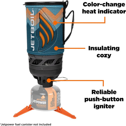 Flash Camping and Backpacking Stove System, Portable Propane/Isobutane Burner with Cooking Cup for Outdoor Trips and Hiking