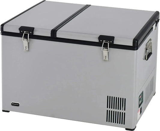 FM-65G 65 Quart Portable Refrigerator and Deep, AC 110V/ DC 12V, Real Chest Freezer for Car, Home, Camping, and RV with-8F to 50F Temperature Range, Gray, One Size