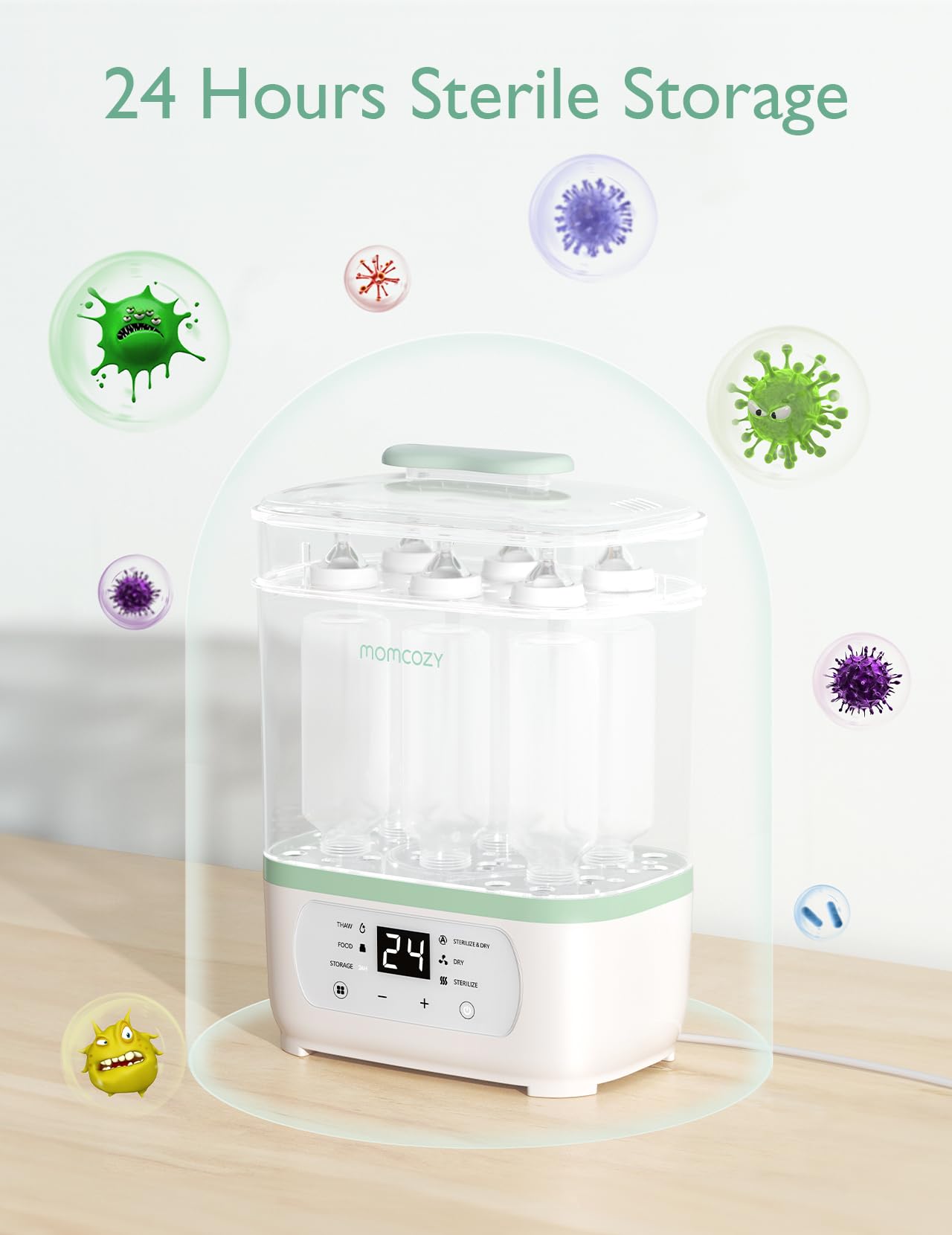 MOMCOZY Electric Steam Baby Bottle Sterilizer & Dryer