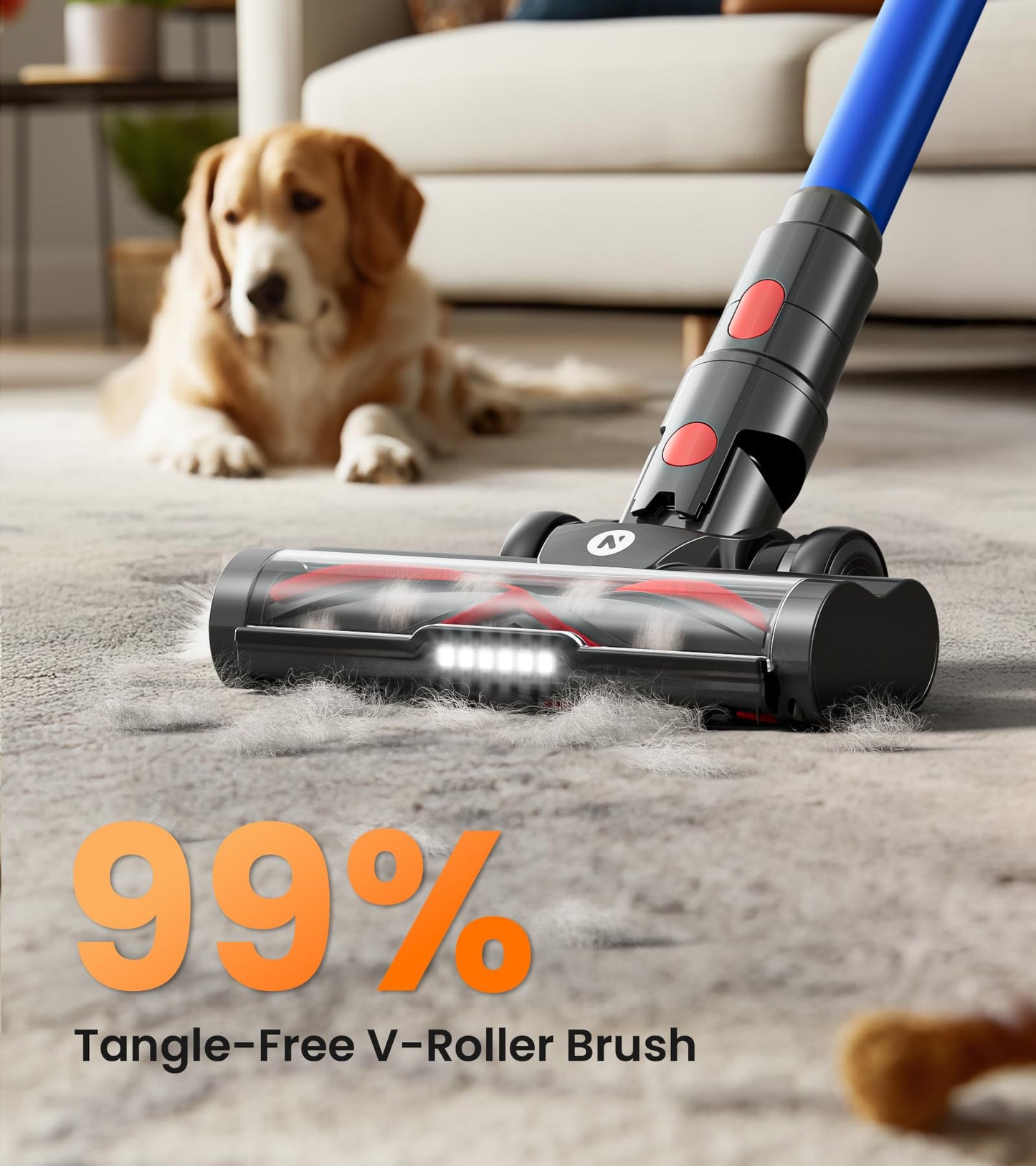 NADALY Cordless Vacuum Cleaner 550W 65Min Lightweight 8-in-1