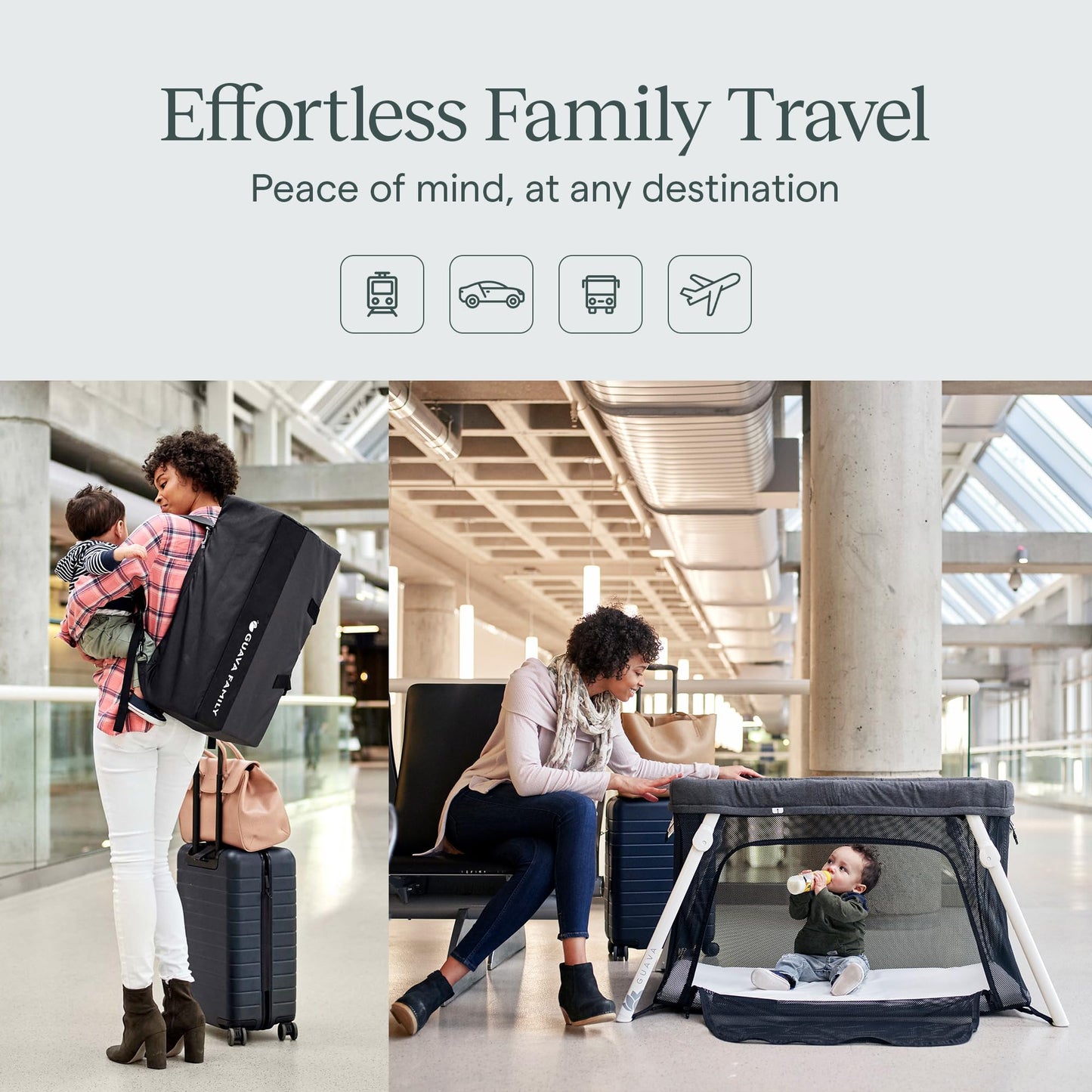 GUAVA FAMILY Travel Crib - Portable Baby Bed with Backpack Design