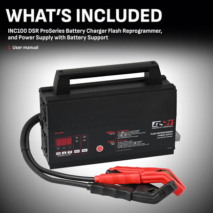 ProSeries INC100 Fully Automatic Battery Charger and Flash Reprogramming Power Supply with Service Mode, 100 Amps, 12 Volts, Black, 1 unit