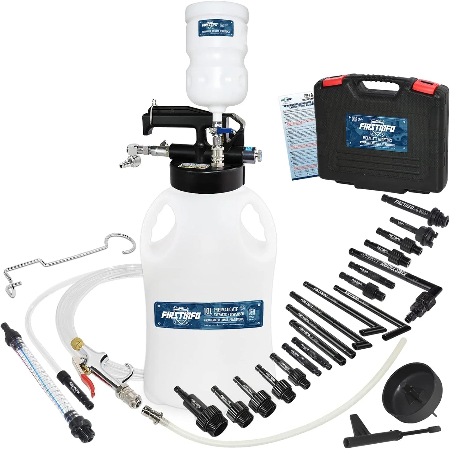 Patented 10L Automatic Transmission Fluid Pump ATF Refill System Dispenser Extractor with 21 Pcs ATF Filler Adapters&Refilling Funnel + Drainer and Refill Kit