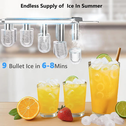 Top Loading Water Dispenser with Ice Maker, Hot & Cold, 5 Gallon, Child Lock, Black