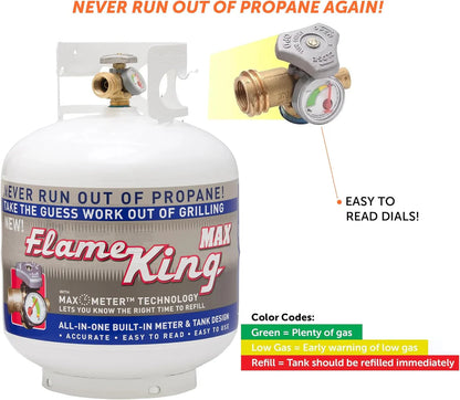 Pound Steel Propane Tank Cylinder with OPD Valve and Built-in Gauge, 20 lb Vertical-Flame King