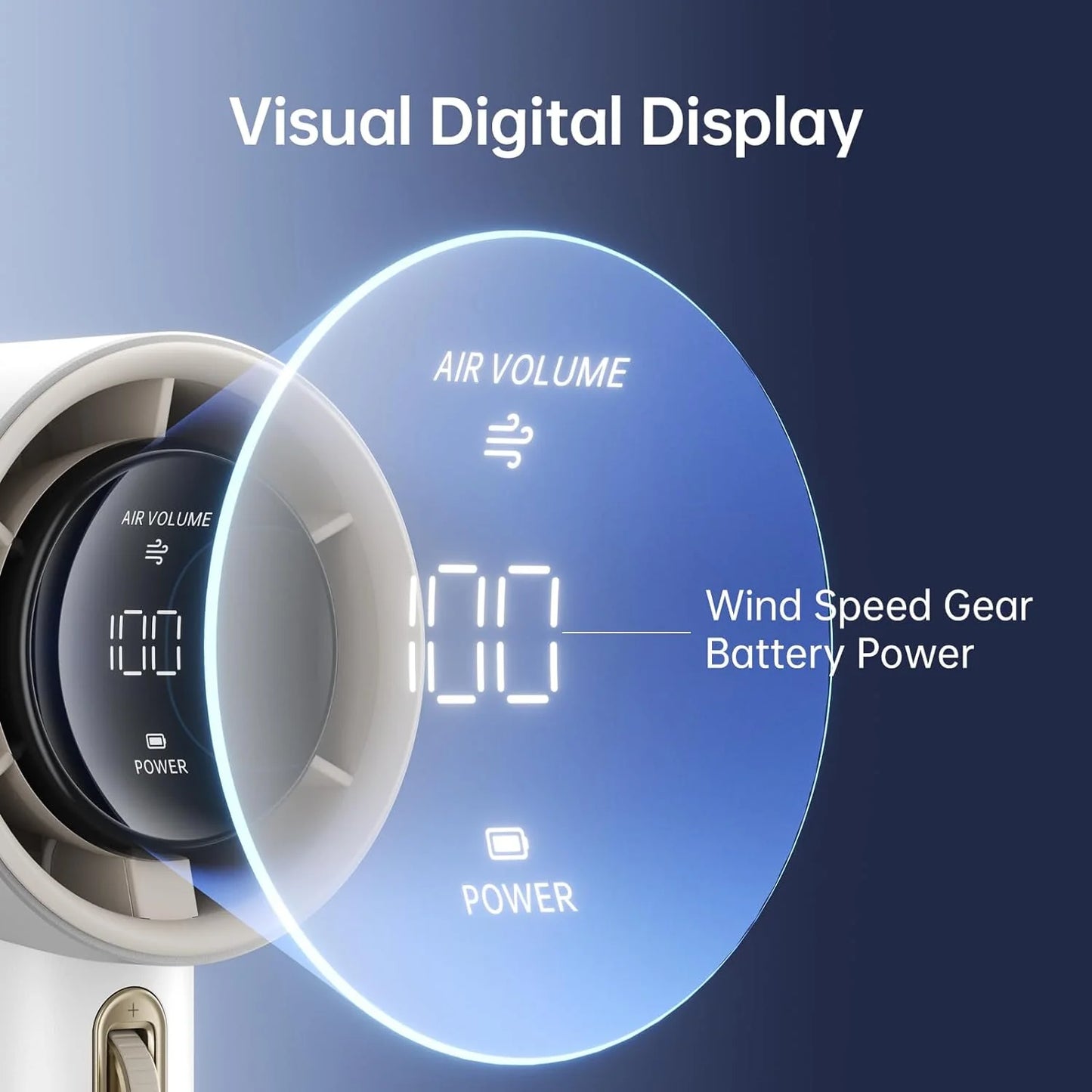Portable Handheld Fan,Speed(1-100) Adjustable Turbo Mini Fan,5000mAh Battery Rechargeable Personal Fan with Metal Body,Digital Display,Gifts for Women Men Travel/Camping/Outdoor-Grey