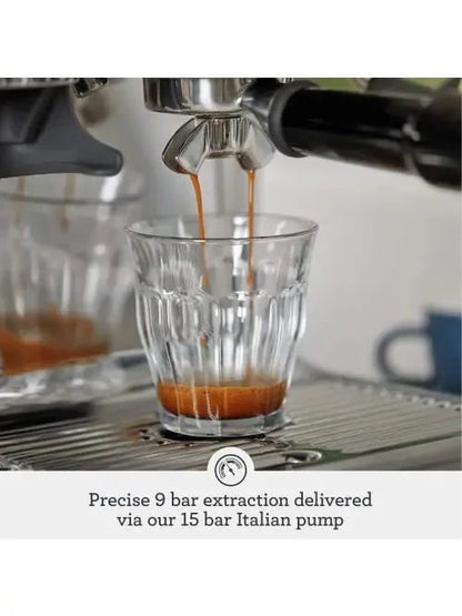 Breville Barista Express BES870XL Espresso Machine, Brushed Stainless Steel, Manual, Built-in Grinder, 67 oz Water Tank