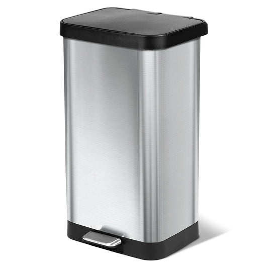 GLAD Stainless Steel 20 Gallon Step Trash Can with Odor Guard