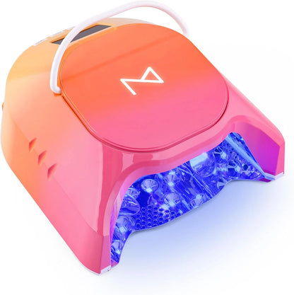 Professional Hybrid 86W Wireless Rechargeable UV LED Nail Curing Lamp Cordless Nail Dryer for Gel Nails, Manicure, Pedicure (Black)