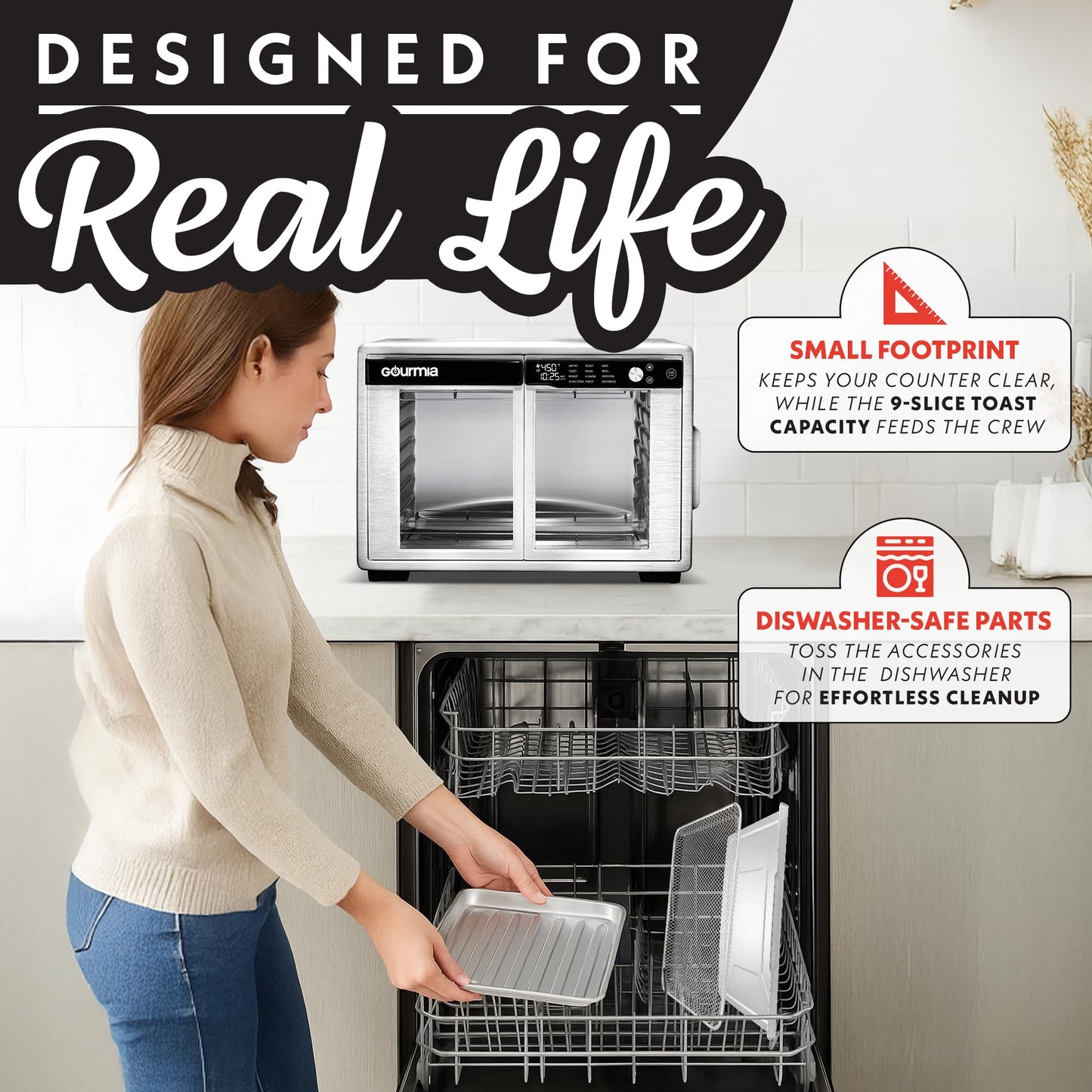 GOURMIA French Door Air Fryer Oven - 37 Qt Convection Toaster