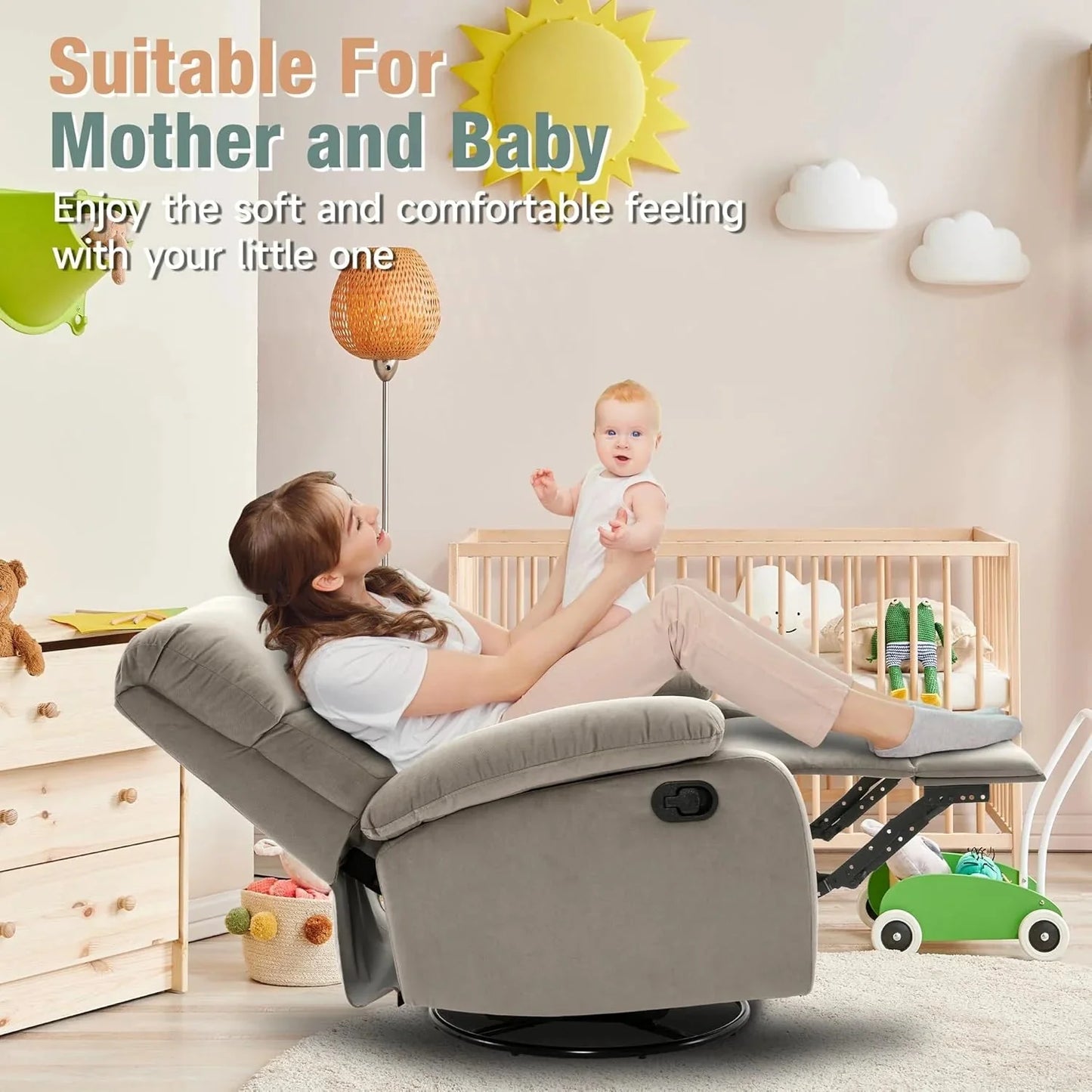 Small Swivel Rocker Recliner Chair for Compact Spaces