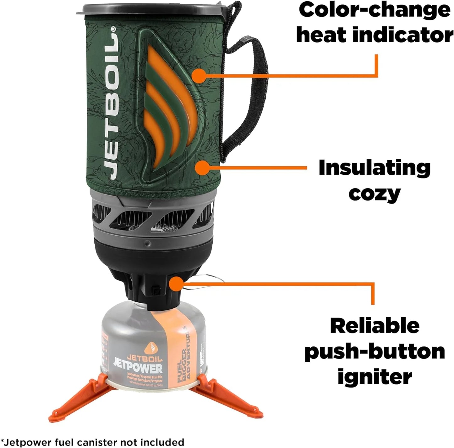 Flash Camping and Backpacking Stove System, Portable Propane/Isobutane Burner with Cooking Cup for Outdoor Trips and Hiking