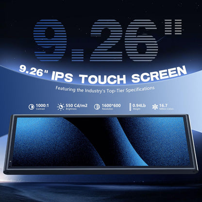 KRUNIA 9.26" Wireless CarPlay Screen with Bluetooth & GPS