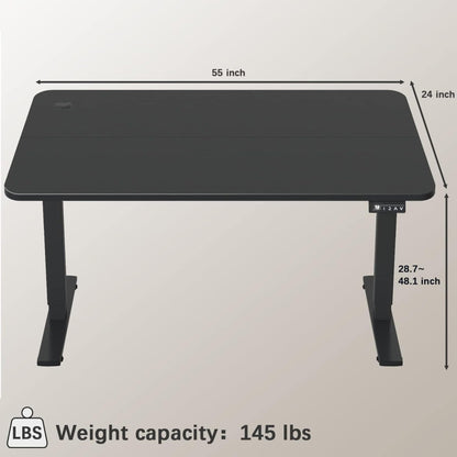 FURMAX Electric Height Adjustable Standing Desk 55x24 Inches