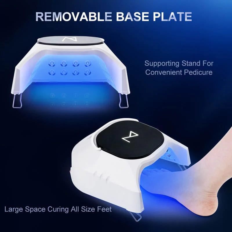 Professional Hybrid 86W Wireless Rechargeable UV LED Nail Curing Lamp Cordless Nail Dryer for Gel Nails, Manicure, Pedicure (Black)